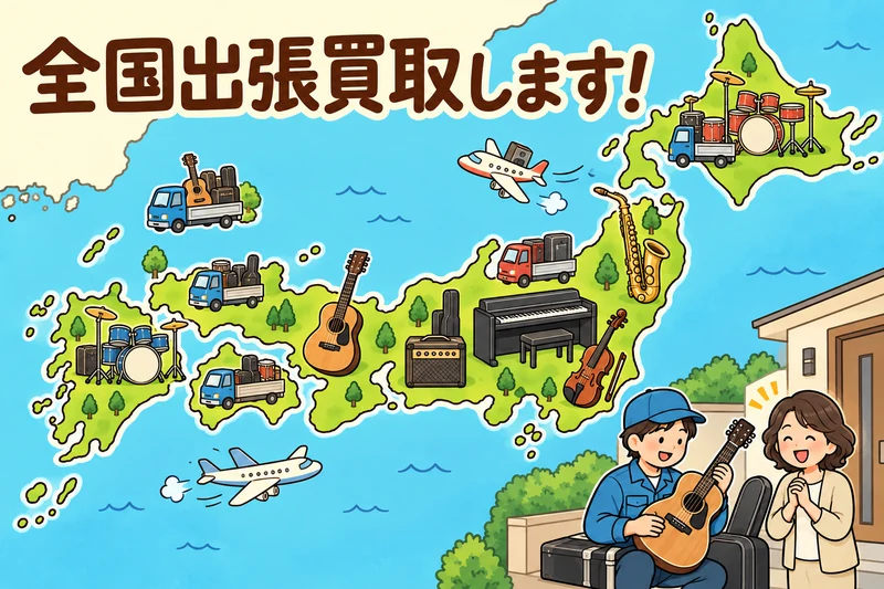 全国出張買取に対応する楽器買取業者